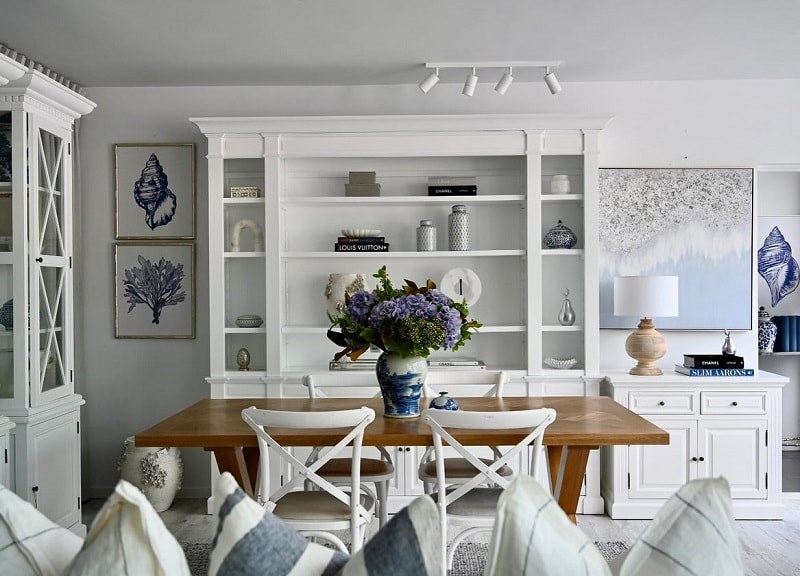 room with coastal dining furniture